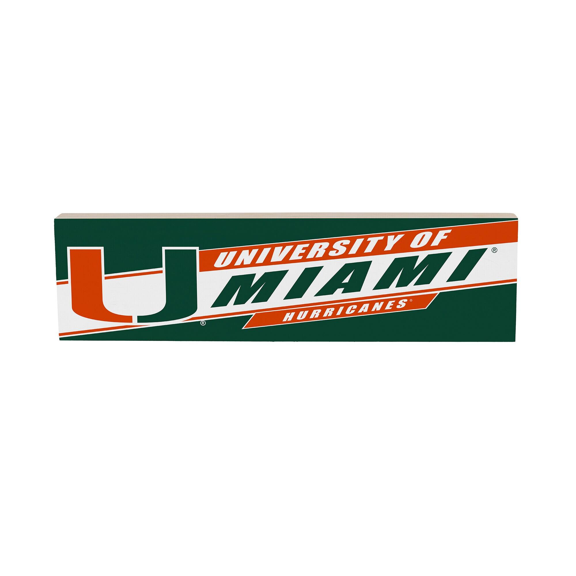 Miami Hurricanes 5" x 18" Shadow Logo Wood Mantle Sign