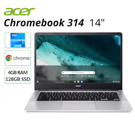 acer Chromebook 314 14" intel CELERON N4500 chrome 4GB RAM 128GB SSD