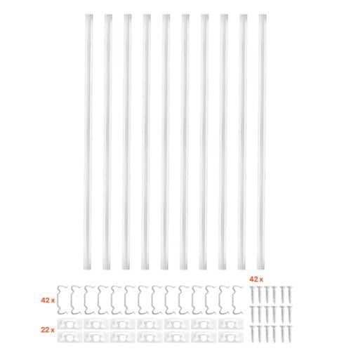 VEVOR - Plaster-in LED Aluminum Channel, 10-Pack 6.6 ft/2M, Trimless Recessed Drywall LED Strip Diffuser Channel - Silver