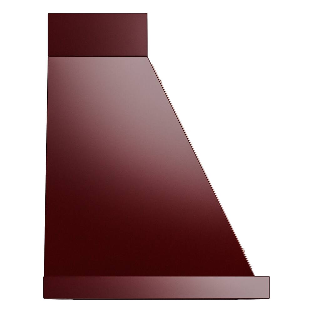 Alt View 3. ILVE - ILVE Nostalgie II Noblesse 40 inch Ducted Wall Mount Range Hood with 600 CFM (Burgundy, Copper Trim) - Burgundy.