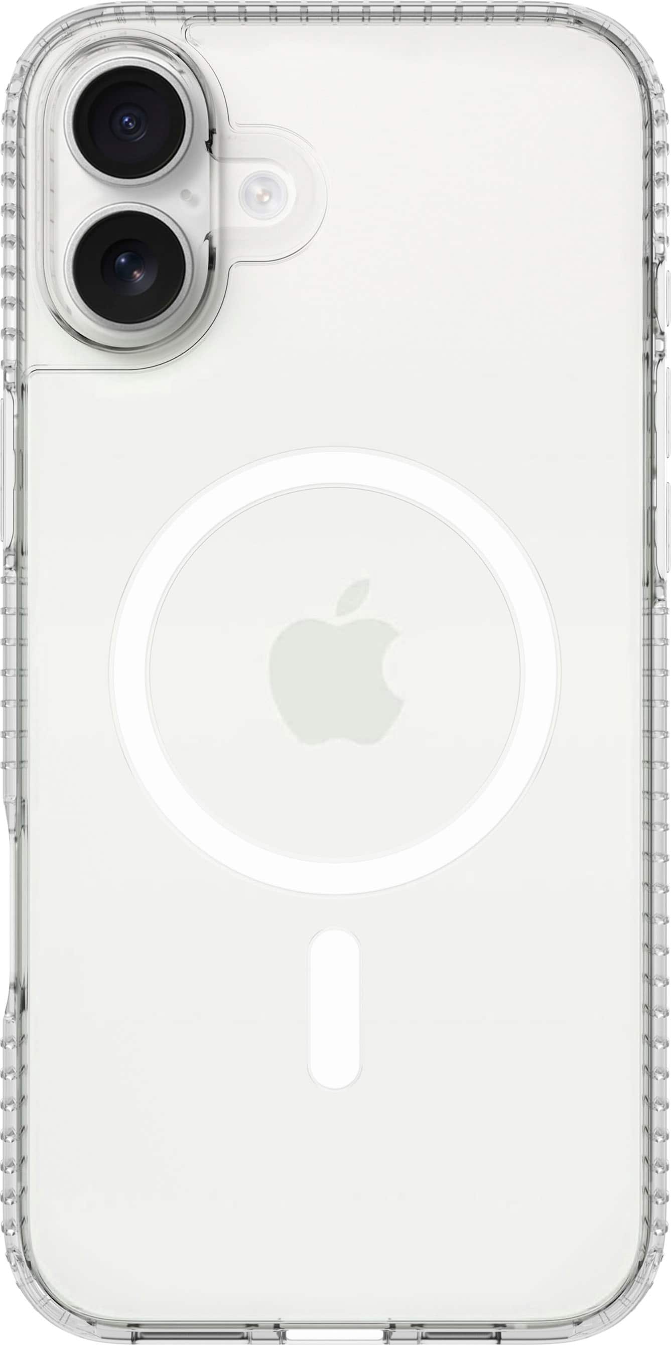 Front. Insignia™ - Hard-Shell Case with MagSafe for iPhone 16 - Clear.