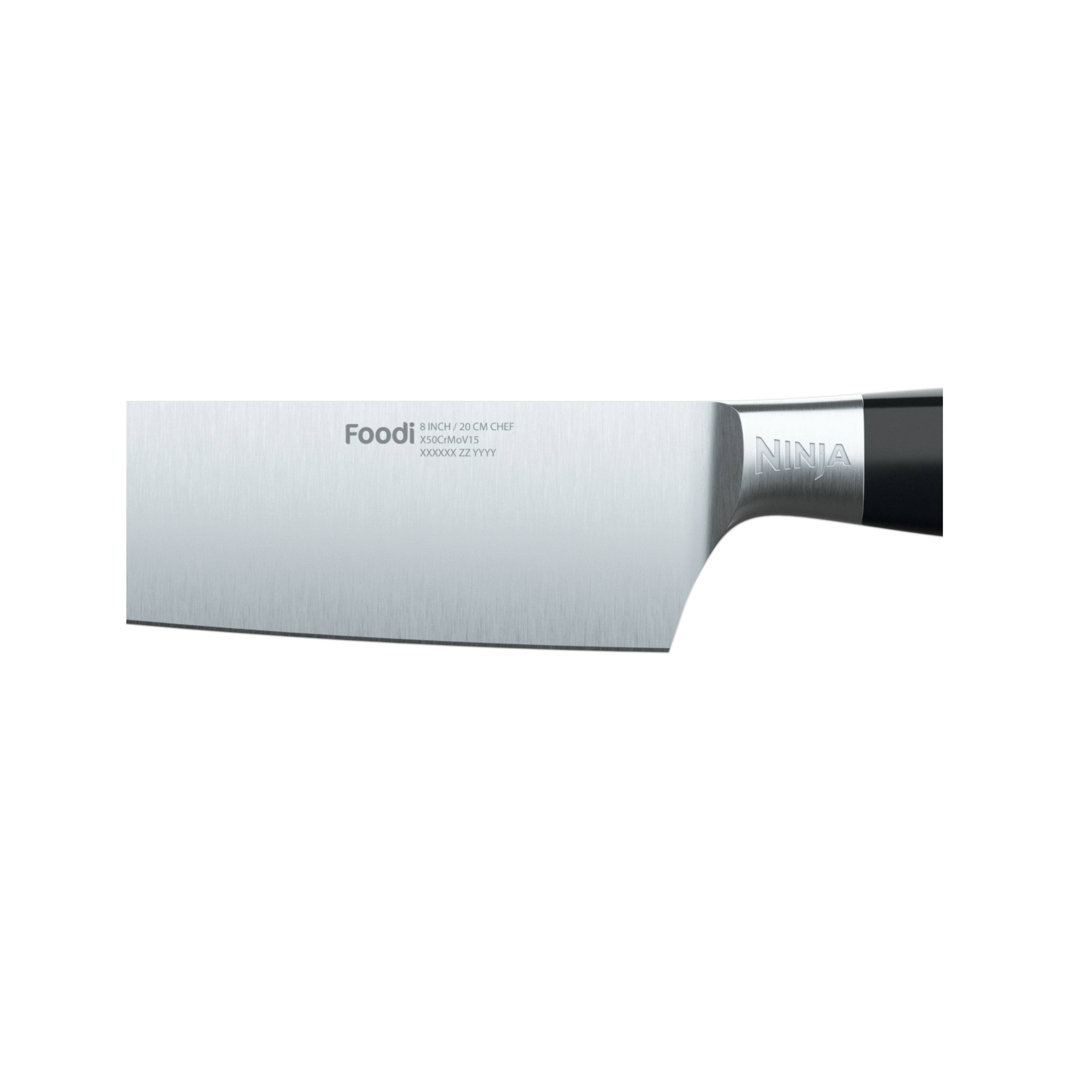 Left. Ninja - Foodi NeverDull System Premium 8” German Stainless Steel Chef Knife - Black.