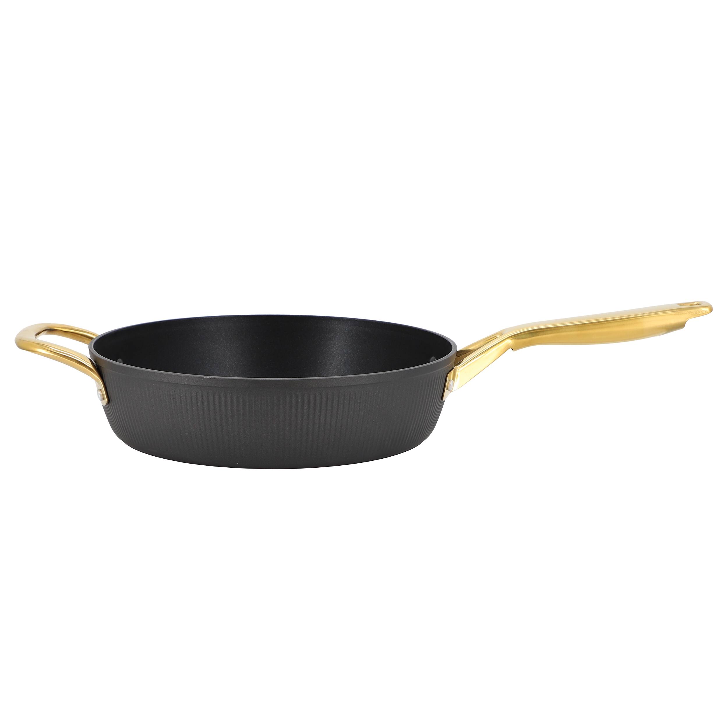 Alt View 2. Oster - Oster Abbottsford 4 Quart Nonstick Aluminum Saute Pan with Glass Lid in Black - Black.