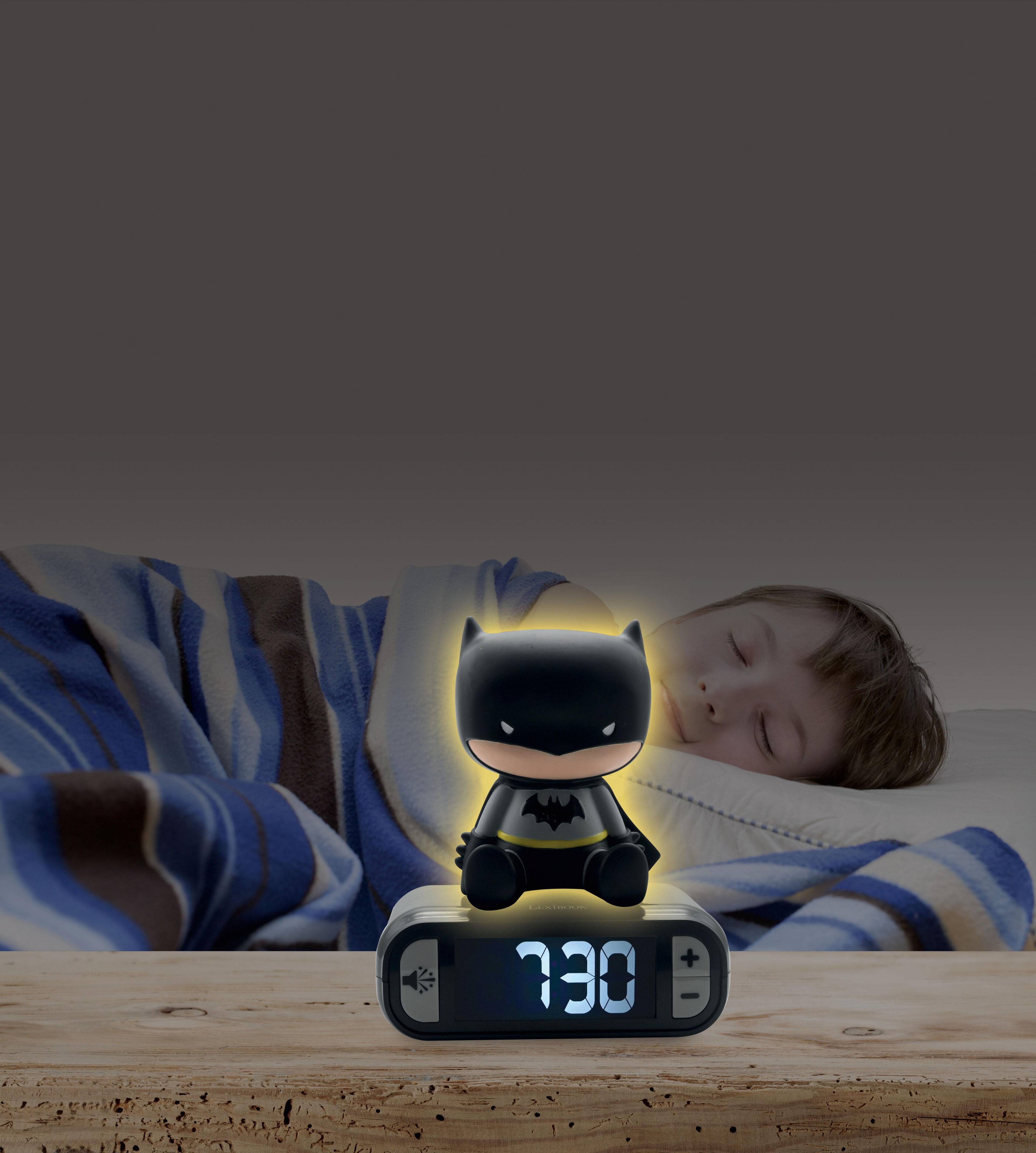 Alt View 5. Lexibook - Batman Digital Alarm Clock with 3D Night Light & Sound Effects - BLACK.