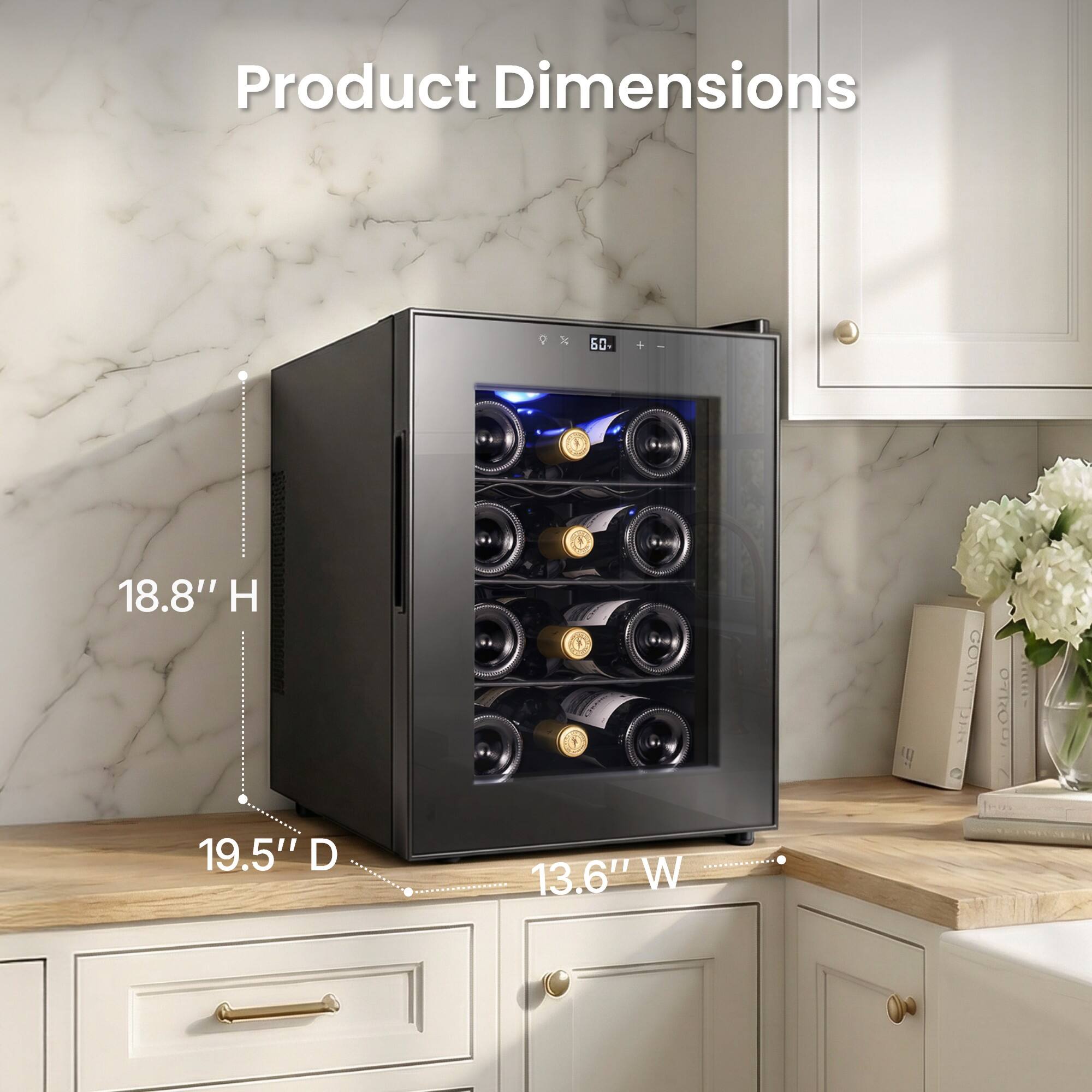 Product Dimensions: 18.8" H x 19.5" D x 13.6" W