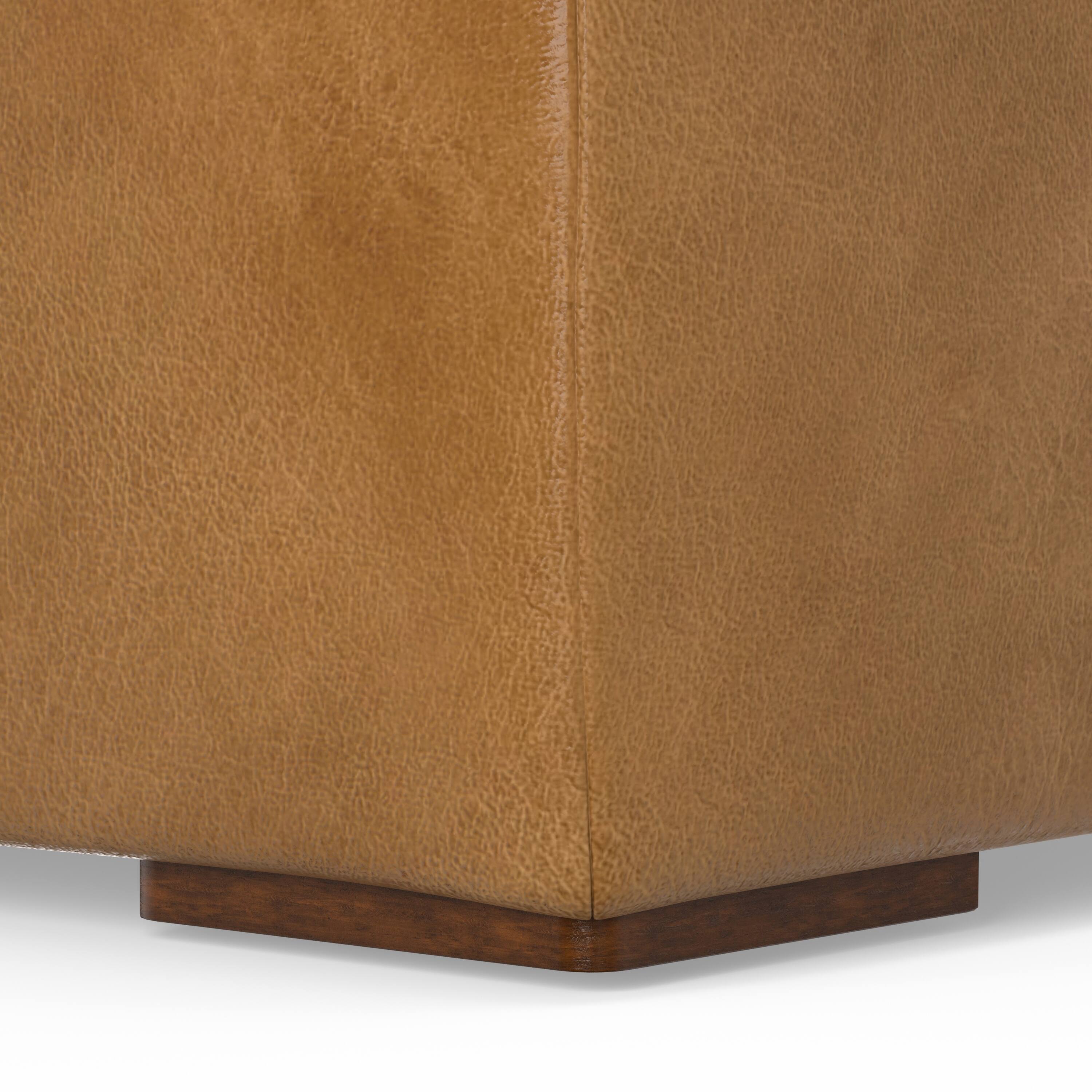 Alt View 5. Simpli Home - Rex Ottoman in Genuine Leather - Sienna.