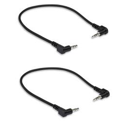 Hosa Technology - 2x 8" Stereo Mini Angled Male to Stereo Mini Angled Male 3.5mm TRS RA Cable