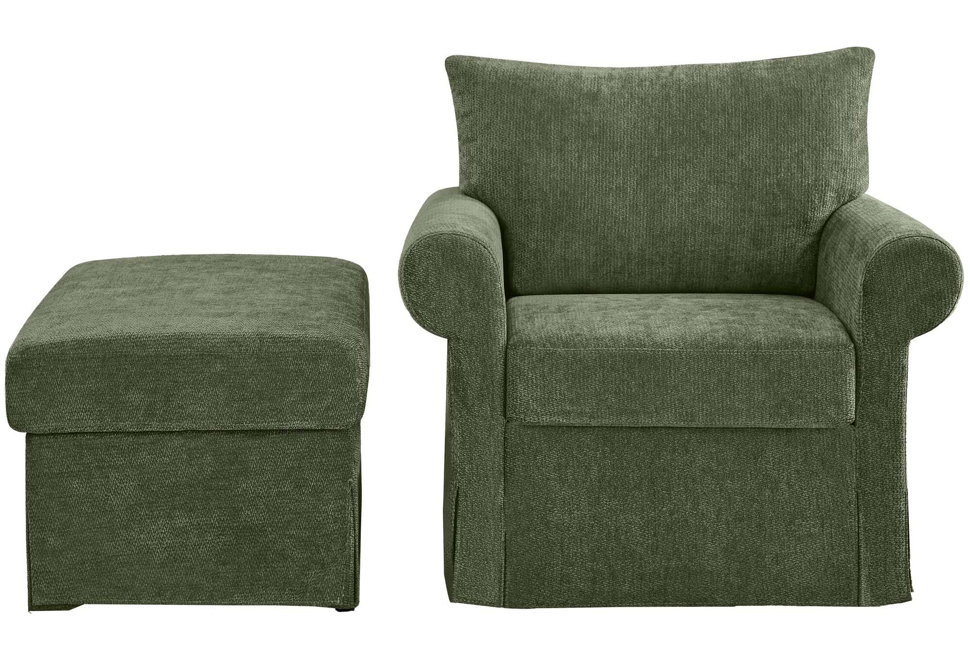 Alt View 7. Forest'nSky - 37.5" Accent Chair Stylish Single Sofa Chair with Ottoman  for Living Room,Green - Green.