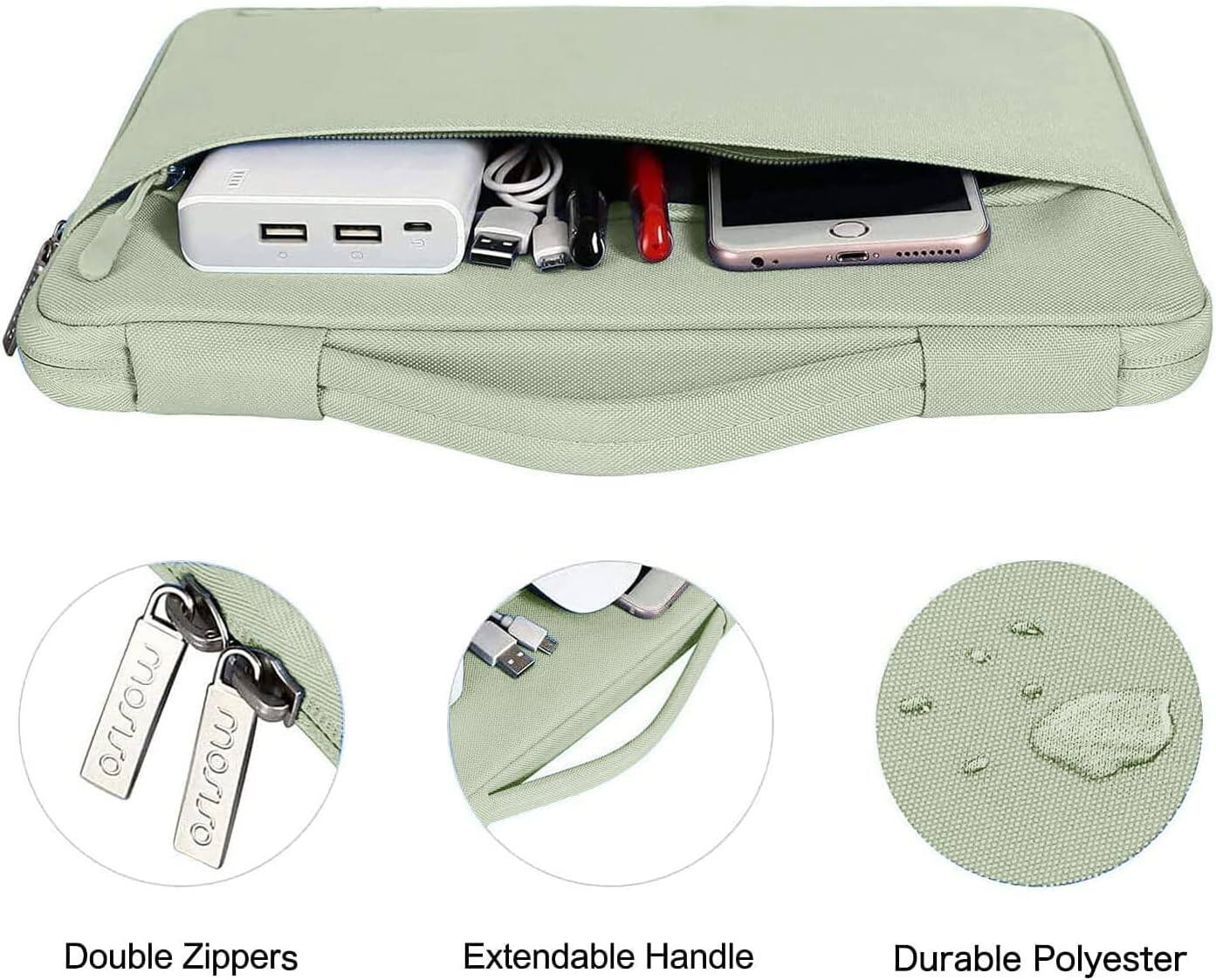 Double Zippers  
Extendable Handle  
Durable Polyester