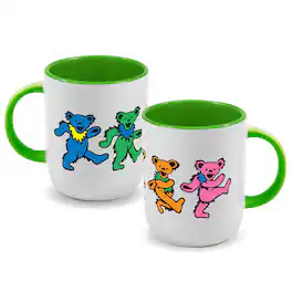 ICUP - Grateful Dead Dancing Bears 20oz Ceramic Coffee Mug - Multi-Colored
