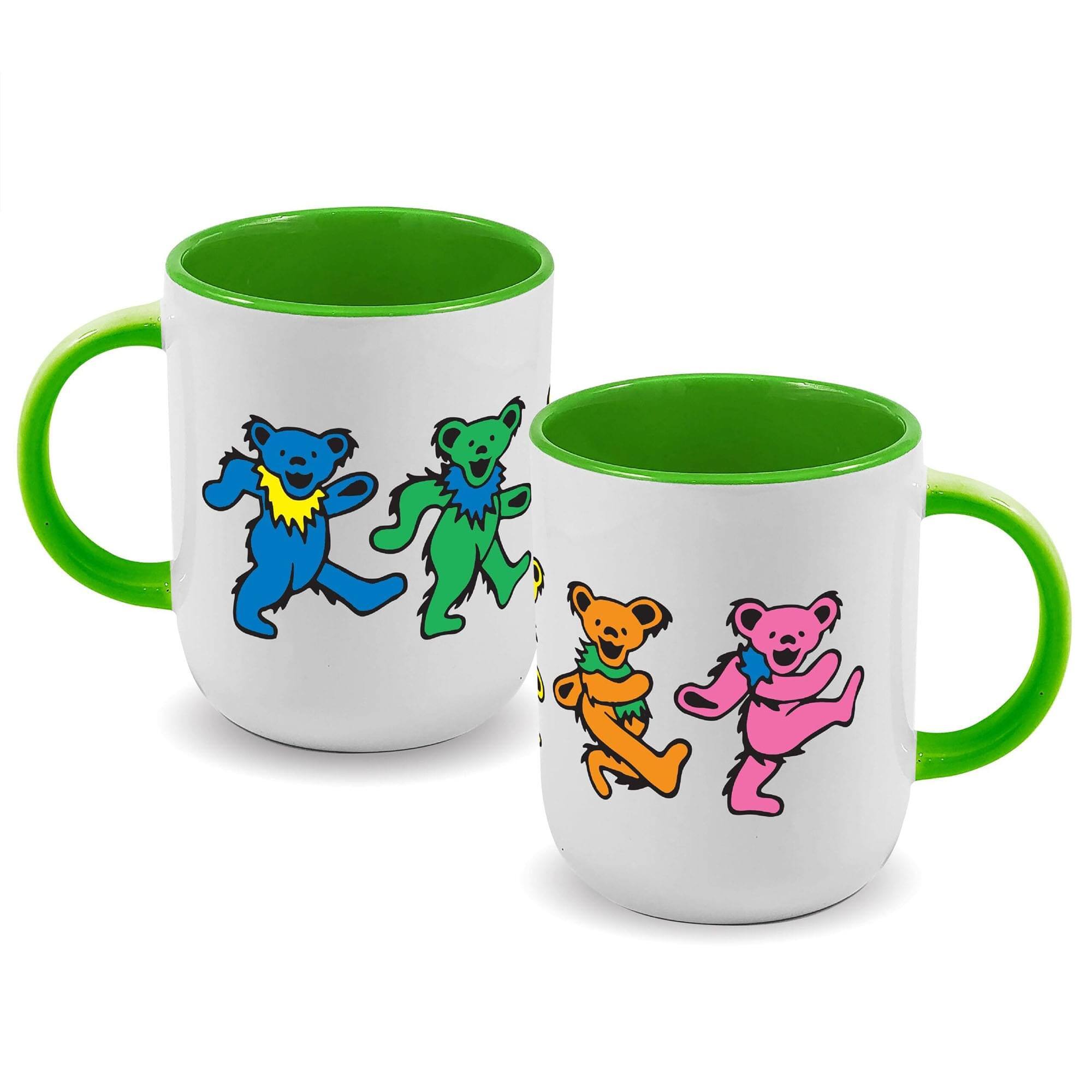 Front. ICUP - Grateful Dead Dancing Bears 20oz Ceramic Coffee Mug - Multi-Colored.