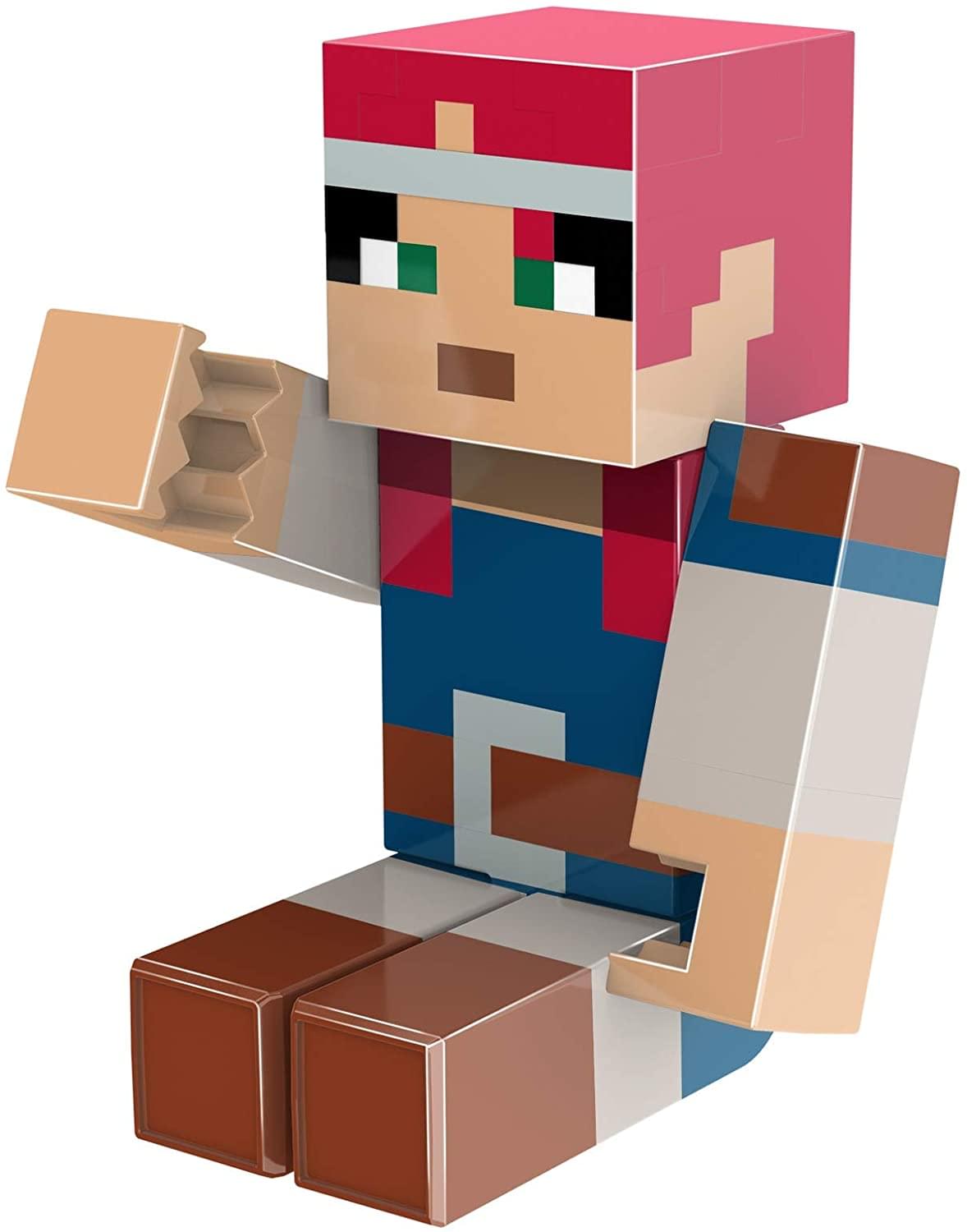 Alt View 2. Fisher-Price - Minecraft Dungeons Large 11 Inch Articulated Action Figure | Valorie - Blue.