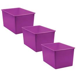 Teacher Created Resources - Purple Plastic Multi-Purpose Bin, Pack of 3