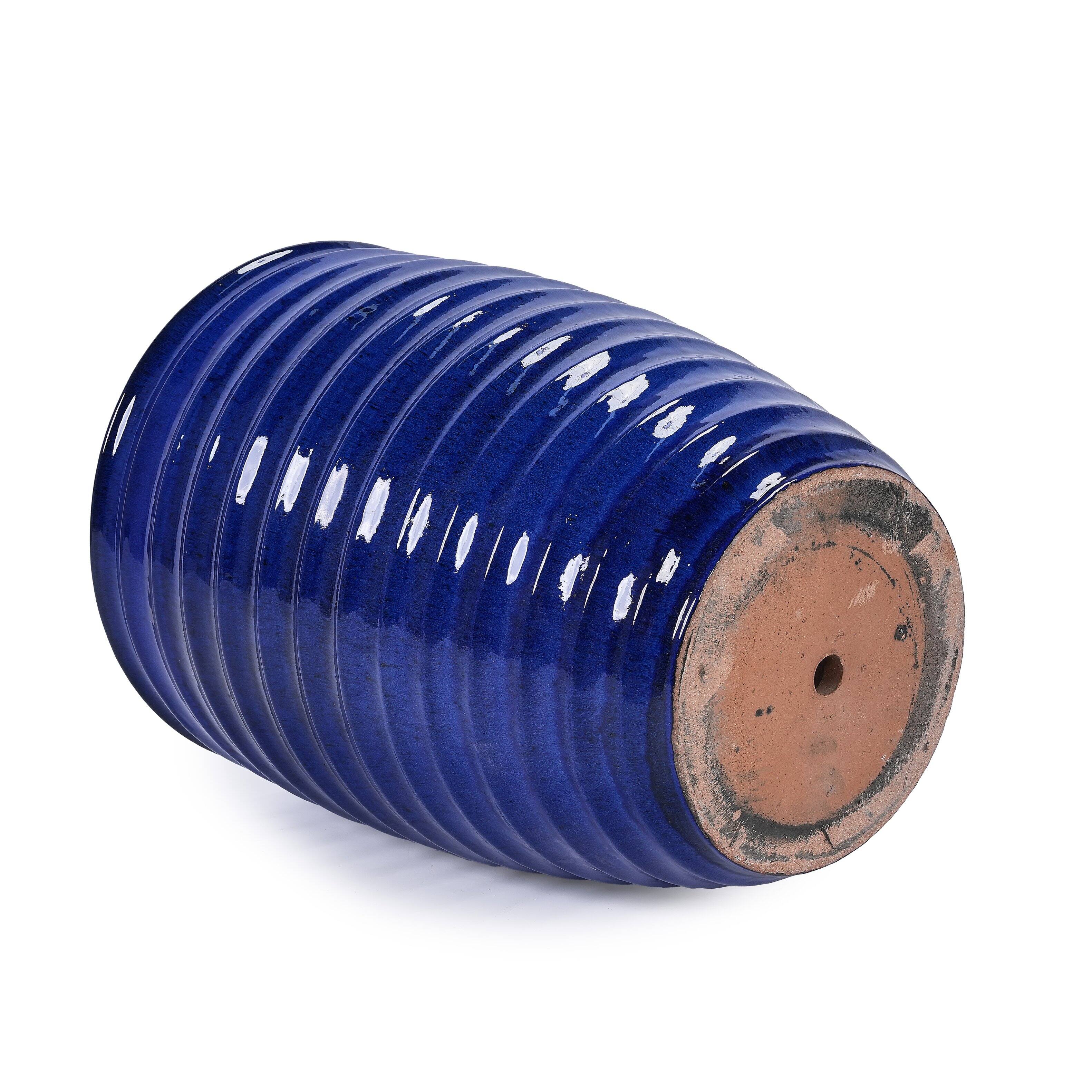 Alt View 8. Loheer - Loheer Ceramic Planter Large Blue Glazed Flower Pot Floor Standing Decorative Indoor Outdoor Garden Planter.