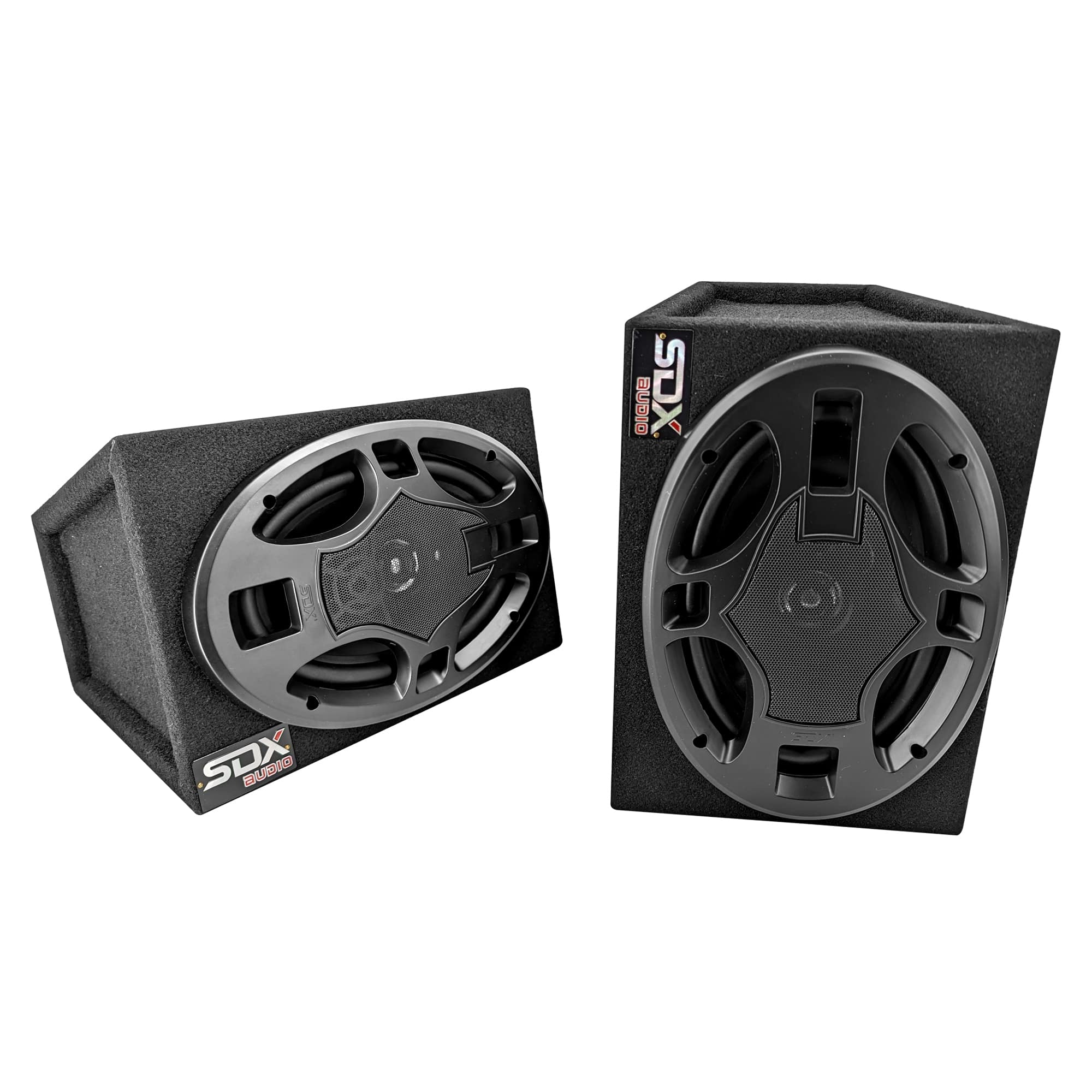 SDX Audio - 6"x9" 4-way Car Speaker System Hatchback Boxes - Black