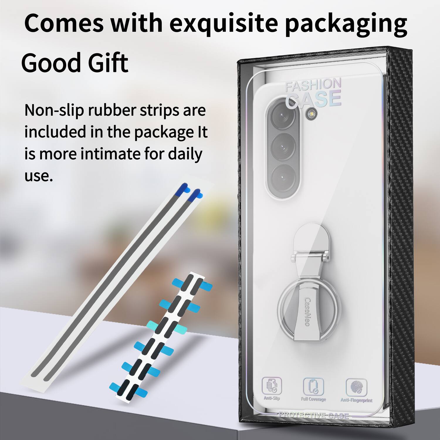 Comes with exquisite packaging  
Good Gift  

FASHION rubber CASE  
Non-slip strips are included in the package. It is more intimate for daily use.  

CaseNeo  
Anti-Slip Full Coverage Anti-Fingerprint