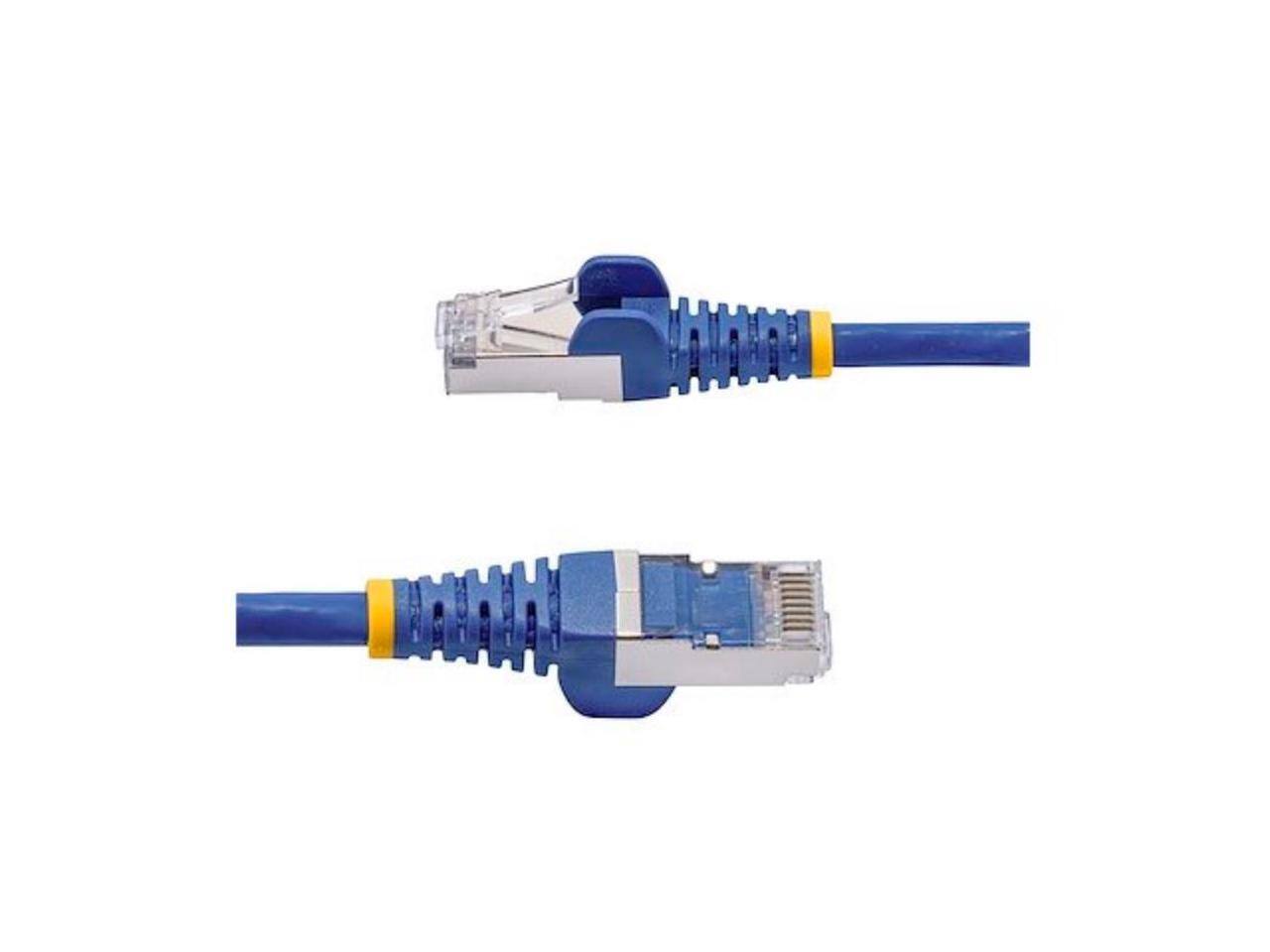 Front. StarTech.com - StarTech 1ft Blue CAT8 Cable, 25G/40G, 2000MHz, 100W PoE, Shielded Patch - NLBL-1F-CAT8-PATCH.
