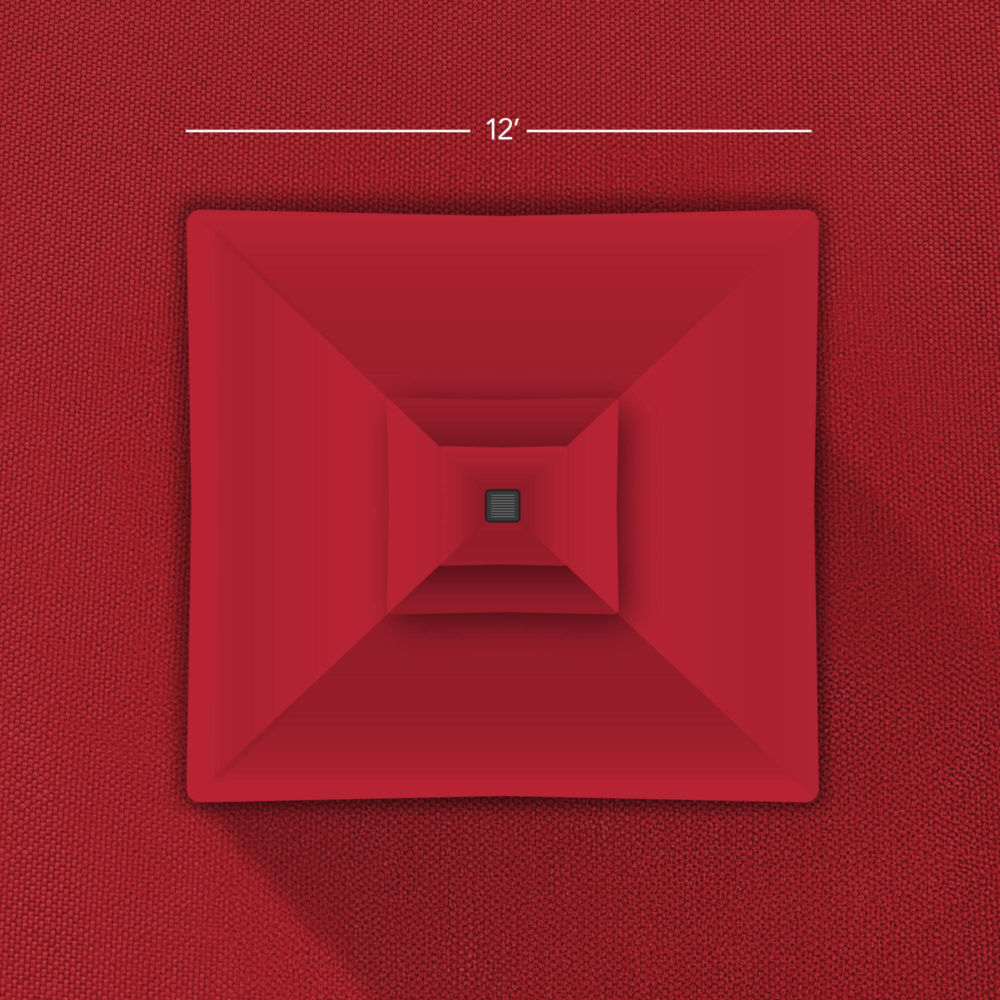 Alt View 7. Best Choice Products - Best Choice Products 12x12ft 2-Tier Square Outdoor Solar LED Cantilever Umbrella w/ 360-Rotating Base   Red - Red.