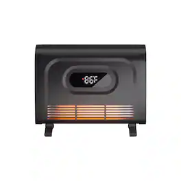 Vaczon - Waterproof 1500W Bathroom Space Heater, Portable Electric Heater with LED Display Adjustable Thermostat, Eco Mode Remote - Black