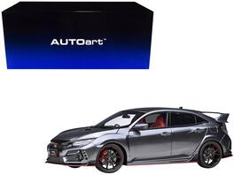 2021 Honda Civic Type R (FK8) RHD (Right Hand Drive) Polished Metal 1/18 Model Car by Autoart - Gray Metallic