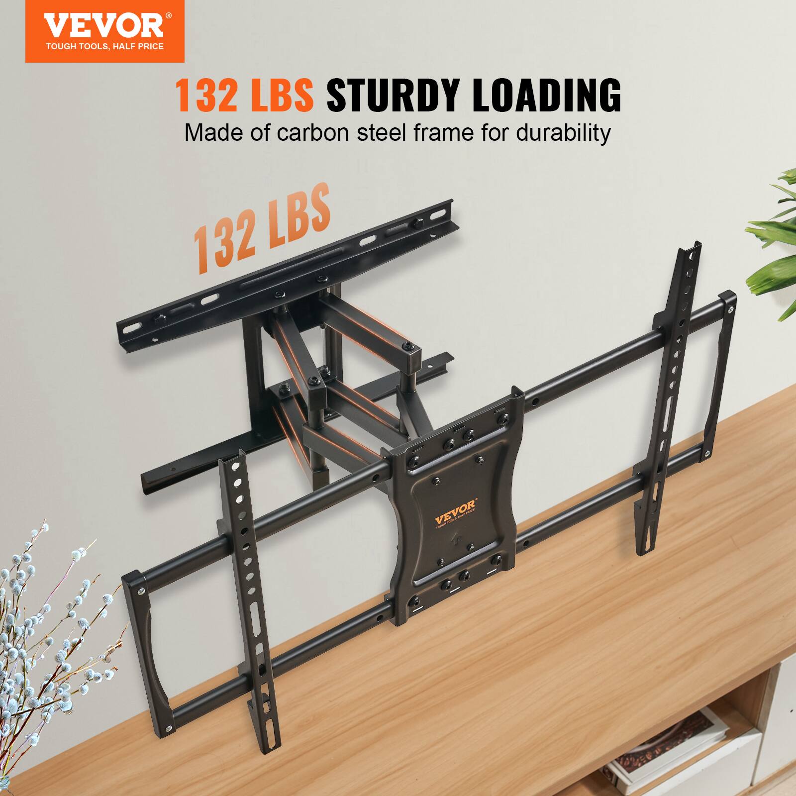 VEVOR TOUGH TOOLS, HALF PRICE

132 LBS STURDY LOADING

Made of carbon steel frame for durability

132 LBS