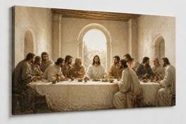 FC Design - Large Canvas 24x36" Frameless Ivory Grace Last Supper Art Art Painting Home Wall Décor - MultiColor