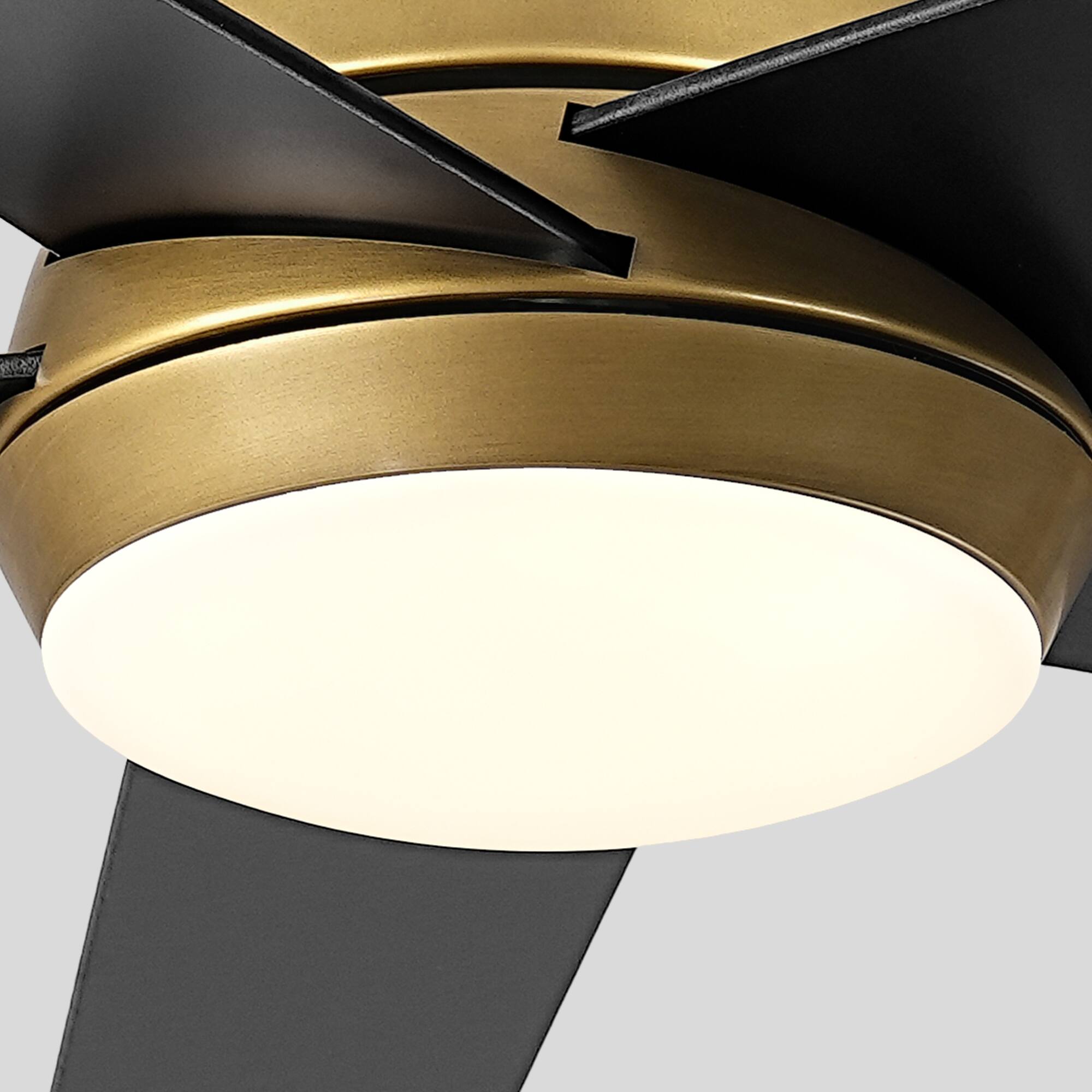 Alt View 10. Vaczon - 52 In. Modern 3CCT Dimmable LED Smart Flush Mount Ceiling Fan with Light, Remote and App Control,Double-Sided Blades - Gold.