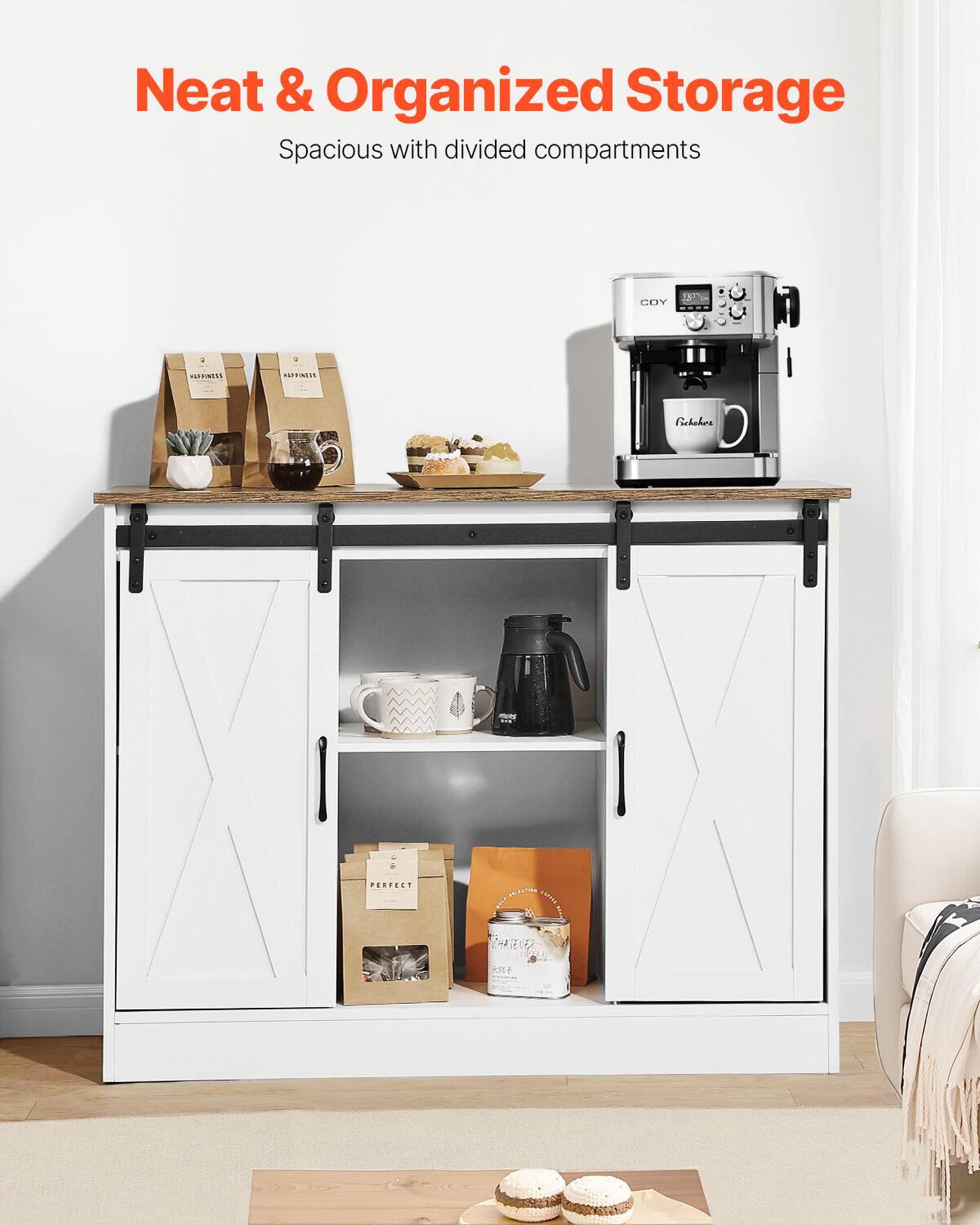 Neat & Organized Storage  
Spacious with divided compartments