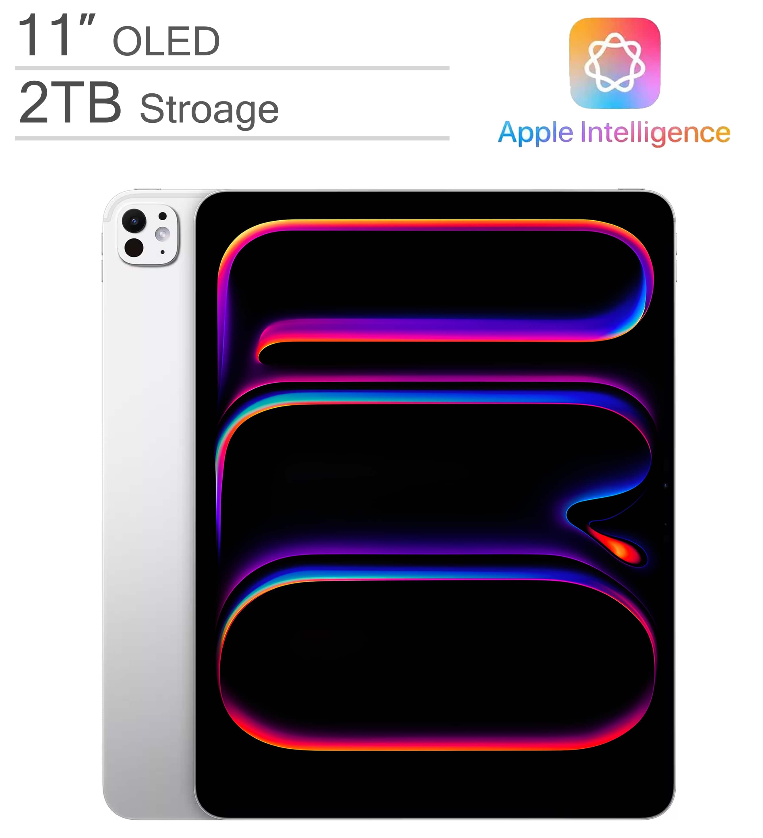 Apple - 11-inch iPad Pro M4 chip Built for Apple Intelligence Wi-Fi 2TB with OLED - Silver