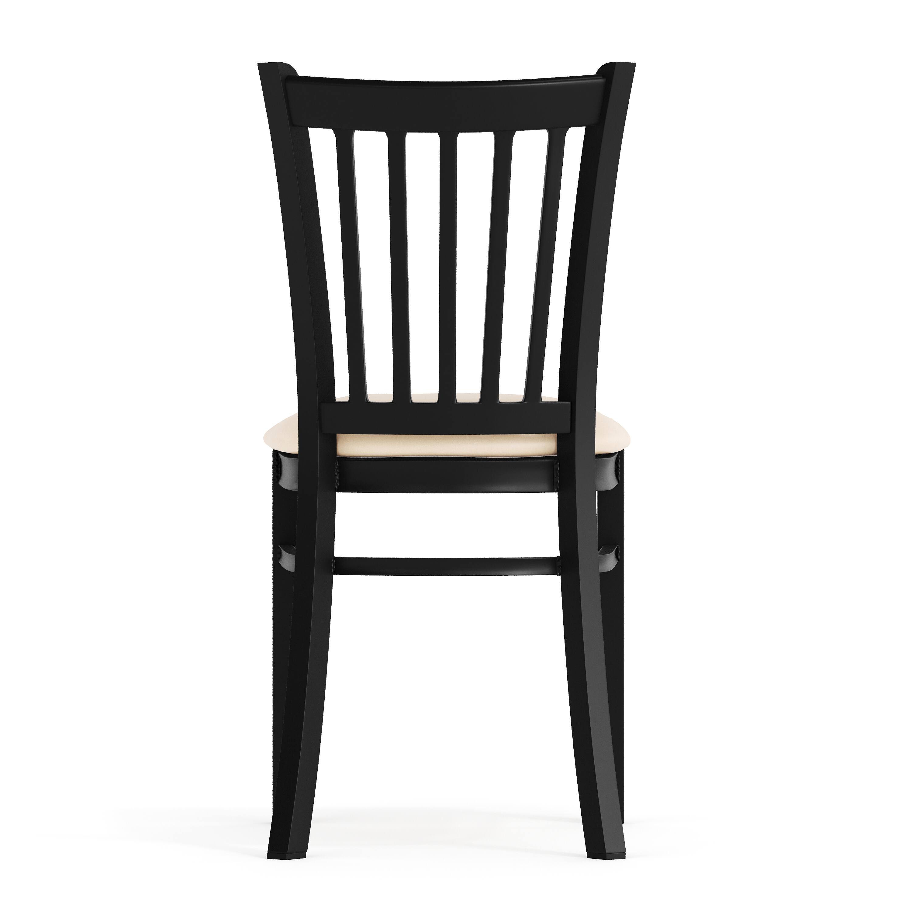 Alt View 7. Emma + Oliver - Ladder Back Metal Restaurant Dining Chair - Tan Vinyl Seat/Black Metal Frame.