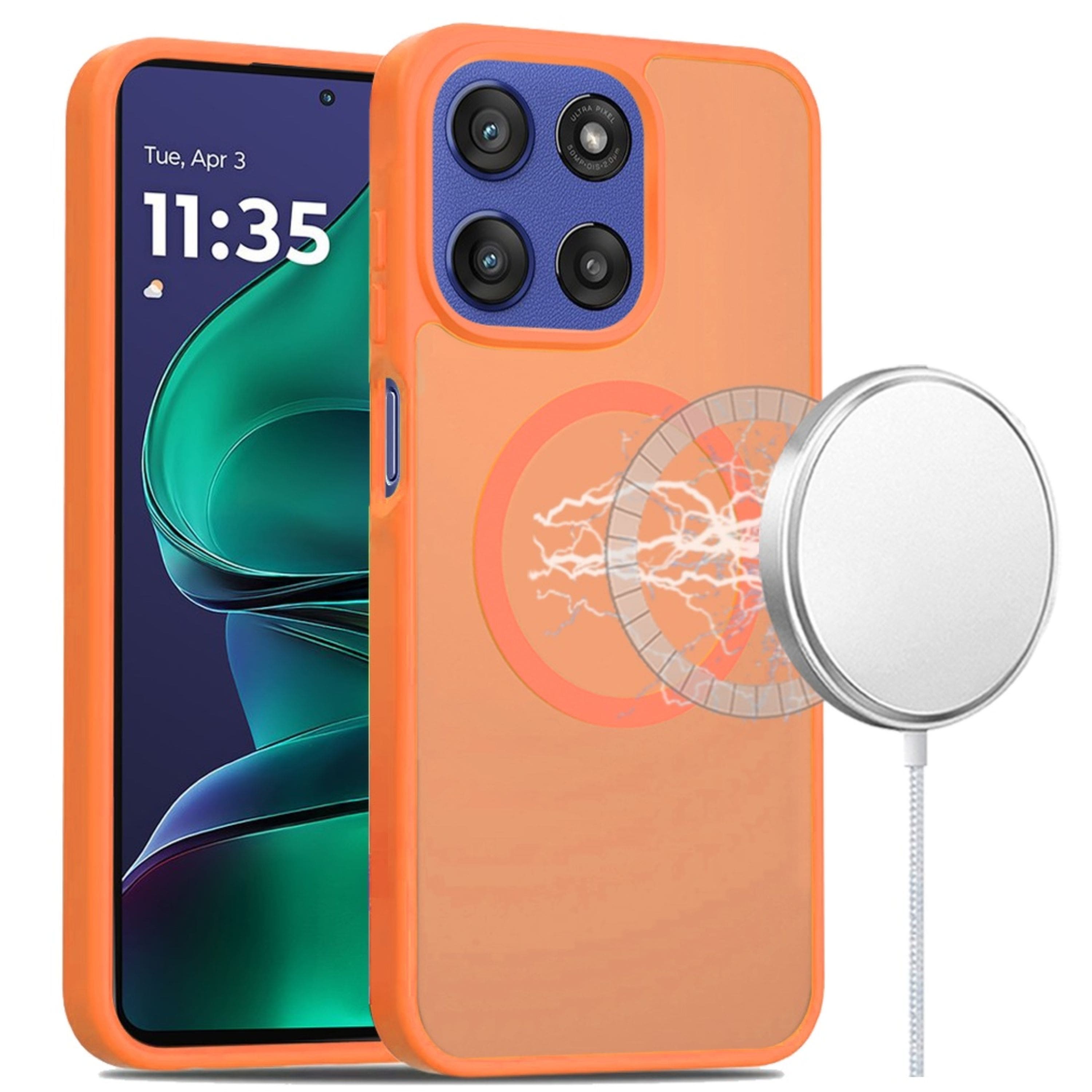 Kitcheniva - Minimalist Magnetic Translucent Case With Tempered Glass For Moto G Stylus 2025 / 2026 - Cosmic Orange price history on PriceWatchPro