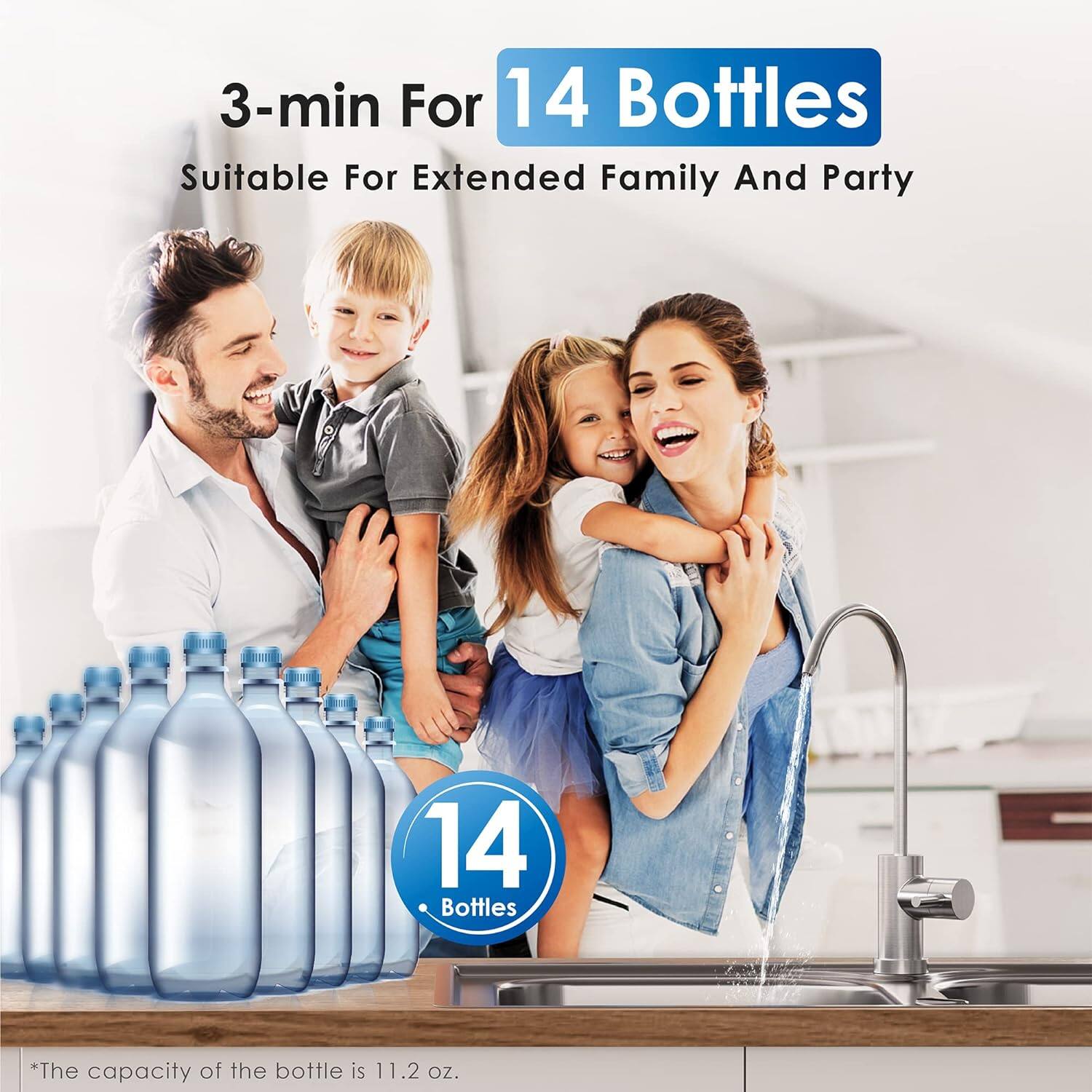 3-min For 14 Bottles, Suitable For Extended Family And Party, 14 Bottles, *The capacity of the bottle is 11.2 oz.