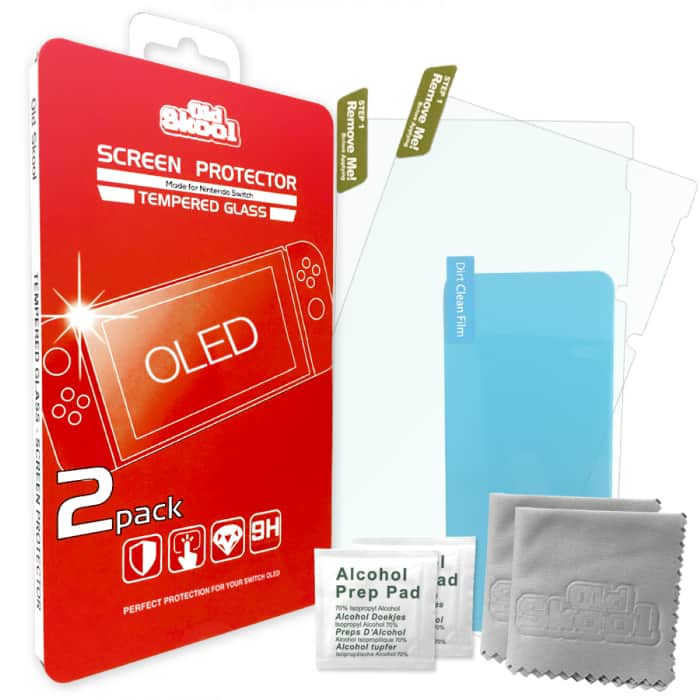 Old Skool - Tempered Glass Screen Protector 2 Pack for Switch OLED