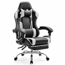 AOITUN - Gaming chair with adjustable height and 360ºswivel for adults - White