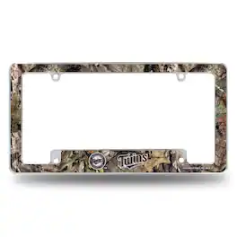Rico Industries - Minnesota Twins Chrome Metal License Plate Frame with Bold Mossy Oak Camouflaged Camo Design - Multi