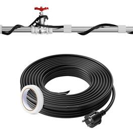 VEVOR - Self-Regulating Pipe Heating Cable, 60-feet 5W/ft Heat Tape for Pipes Freeze Protection, Protects PVC Hose - Black;Orange