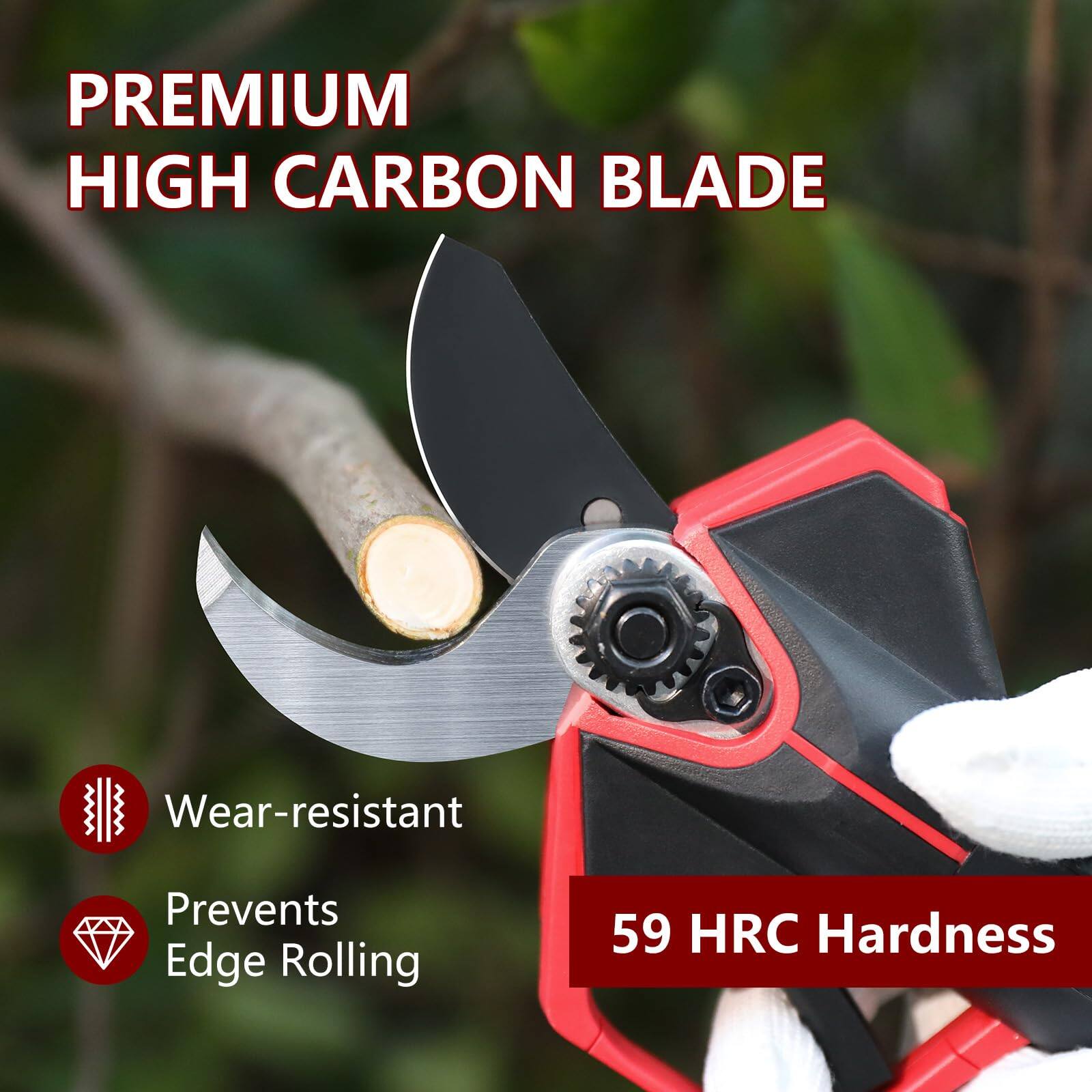 PREMIUM HIGH CARBON BLADE

- Wear-resistant
- Prevents Edge Rolling
- 59 HRC Hardness