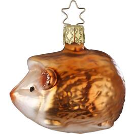 Inge Glas - Hedgehog German Glass Christmas Ornament FREE BOX - Brown