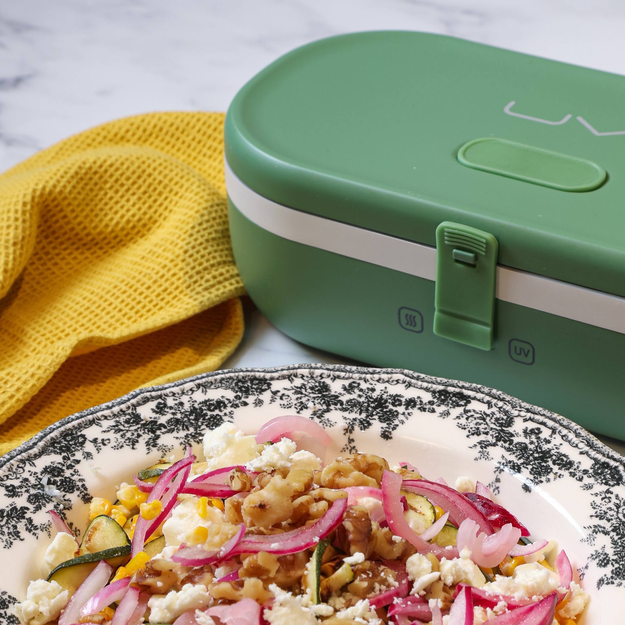 Alt View 7. UVI - UVI Plus Lunchbox – Portable Self-Heating Lunch Box with UV Sanitizer & USB-C Charging - Green Pea.