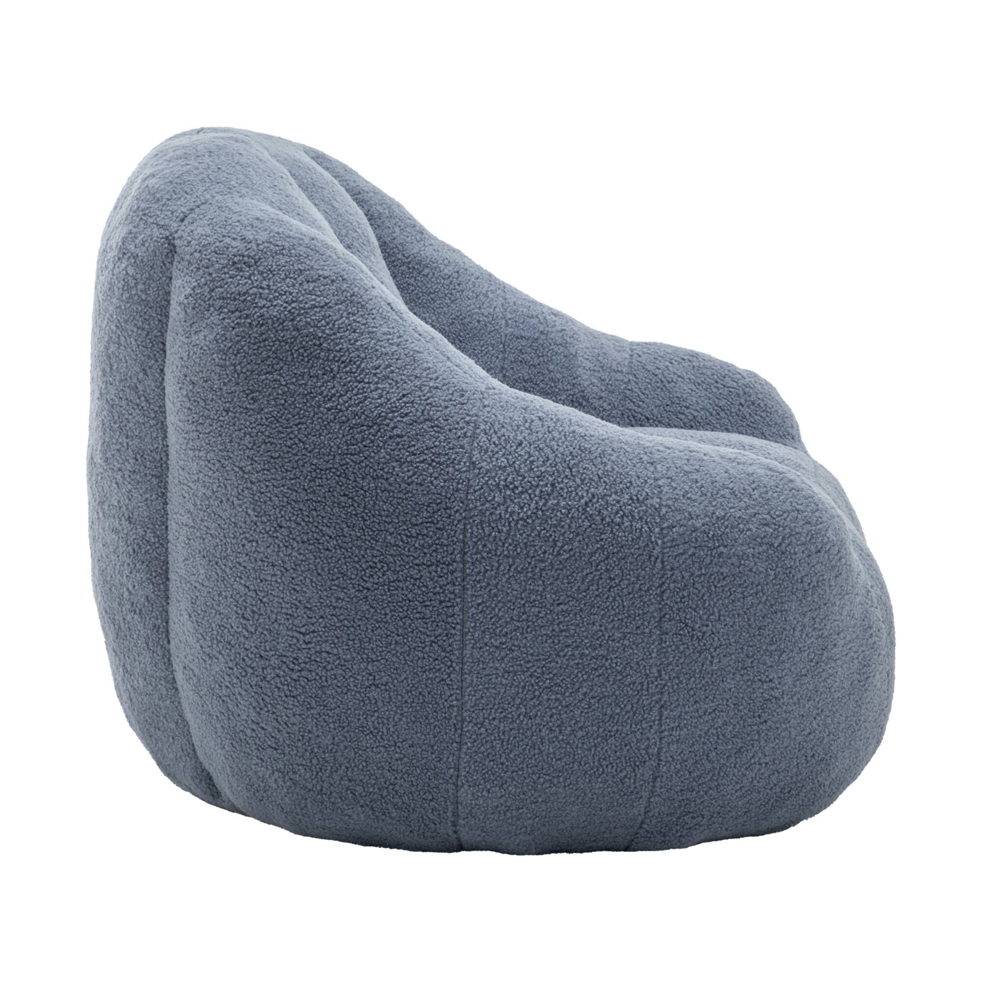 Alt View 9. GOODSILO - Large Faux Fur Bean Bag Chair with Memory Foam Filling for Ultimate Comfort and Support - Light Blue.