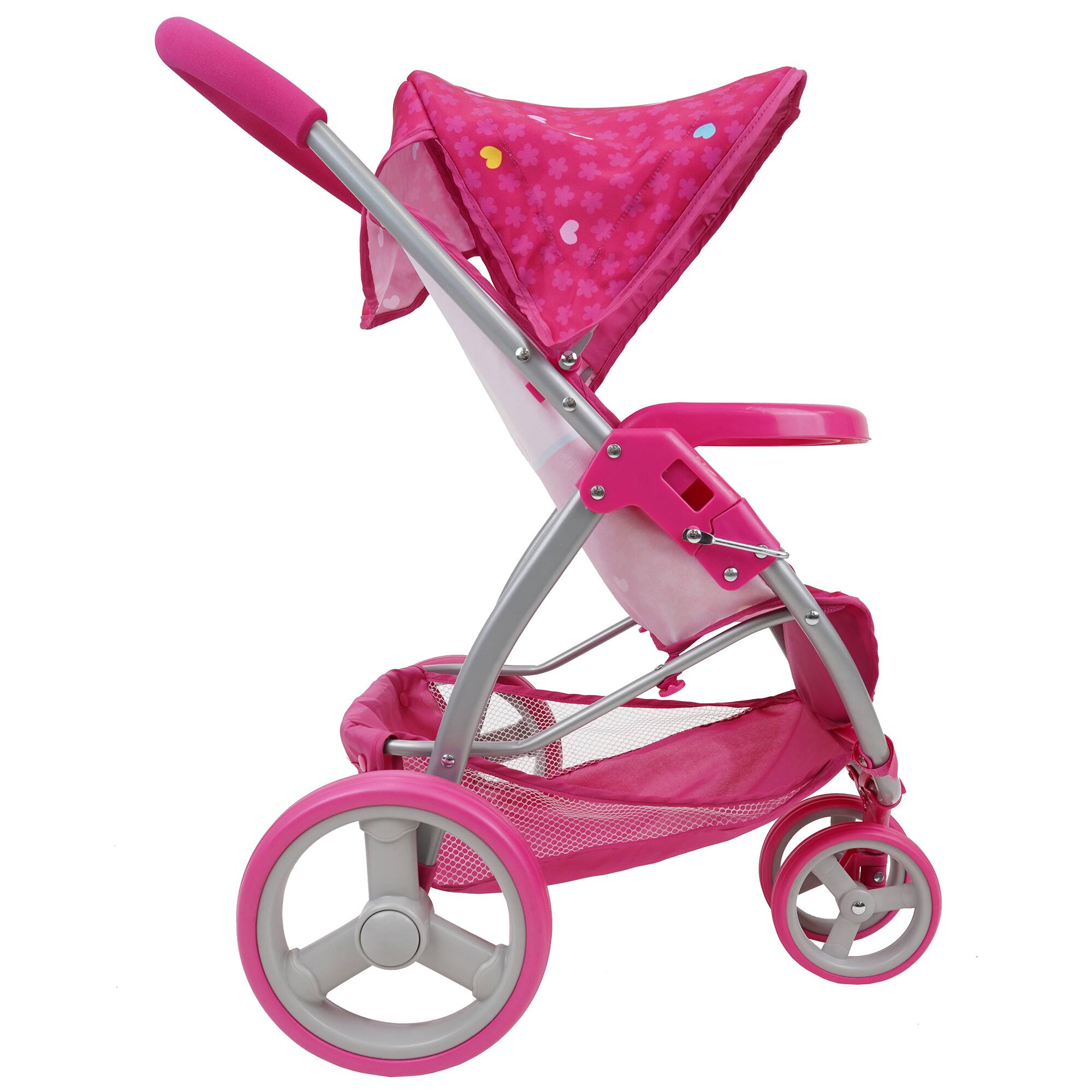 Angle. 509 Crew - 509 Crew - Garden Doll Jogger Stroller W/ Safety Harness & Retractable Canopy.