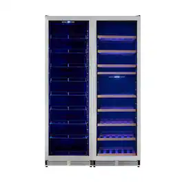 Forno Appliances - Avellina 31.8 Cu. Ft. 94-Bottle Side-by-Side Wine Cooler - Stainless Steel