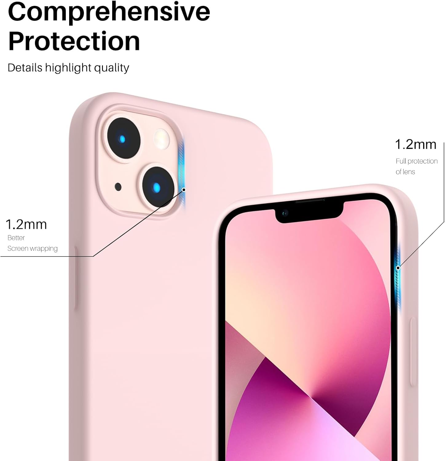 Comprehensive Protection Details highlight quality 1.2mm Full protection of lens 1.2mm Better Screen wrapping