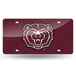 Rico Industries - Missouri State Bears Red Mirrored Laser Cut License Plate Laser Tag - Multi