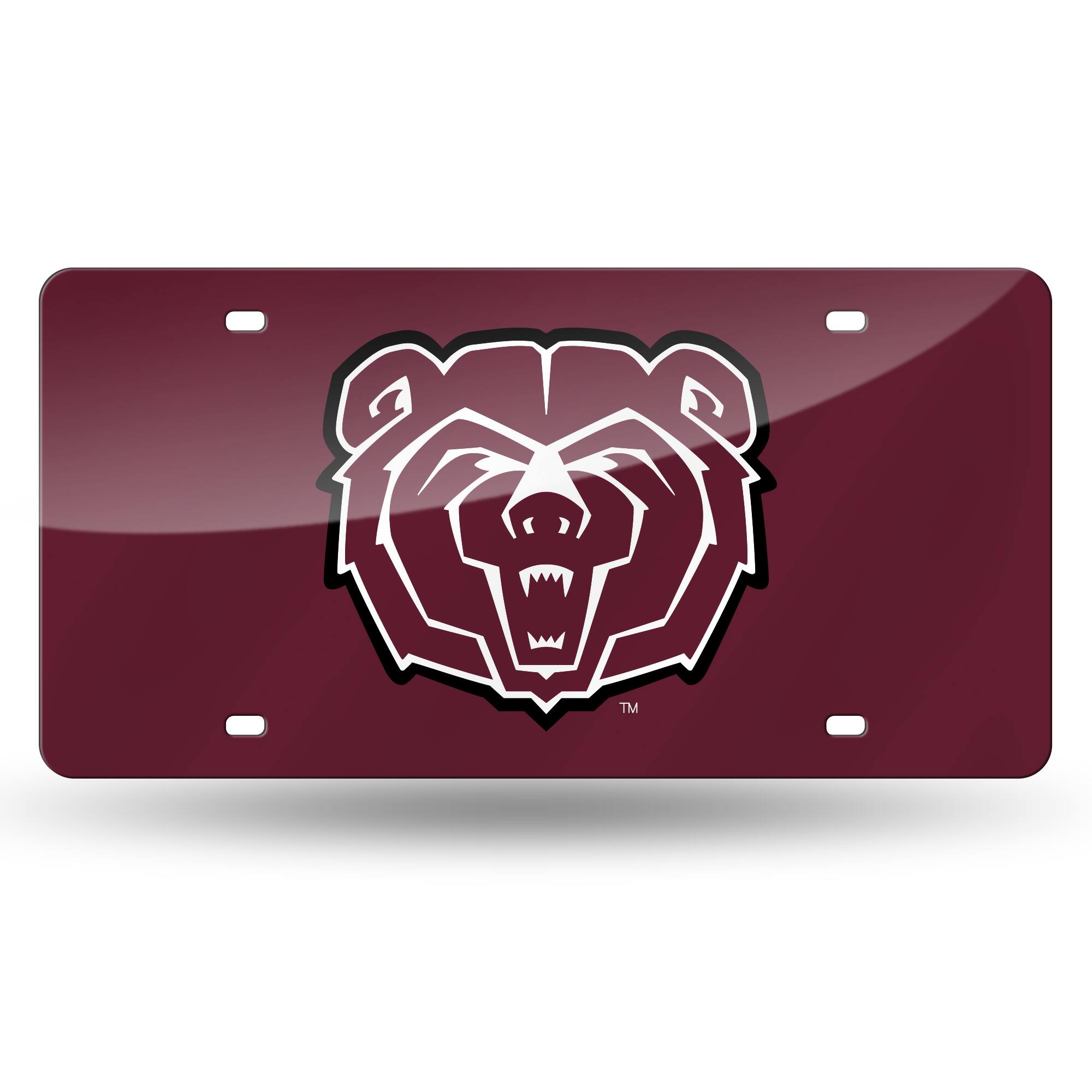 Missouri State Bears Red Mirror Look Acrylic License Plate Laser Tag
