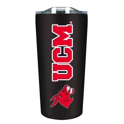 Front. The Fanatic Group - Central Missouri Mules 18oz. Stainless Steel Soft Touch Tumbler - Multicolor.