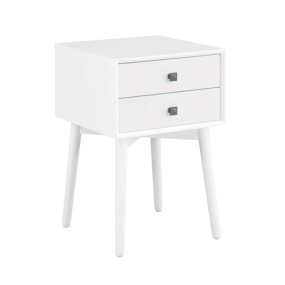 Furniture of America - Alto Mid-Century Wood 2-Drawer Side Table - White