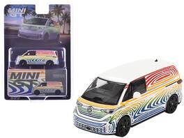 Volkswagen ID. Buzz Van Prototype "Rainbow" Limited Edition 1/64 Diecast Model Car by Mini GT - Multi