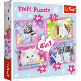 Trefl - Preschool 4 in 1 Puzzle - Fun Cats