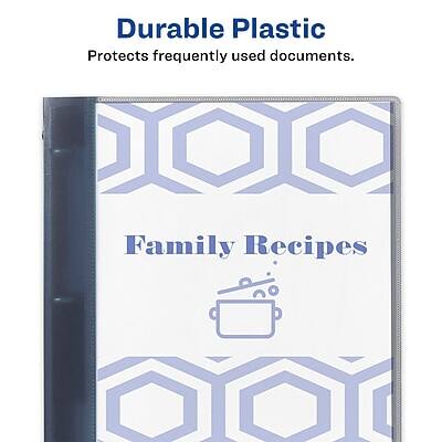Durable Plastic  
Protects frequently used documents.

Family Recipes